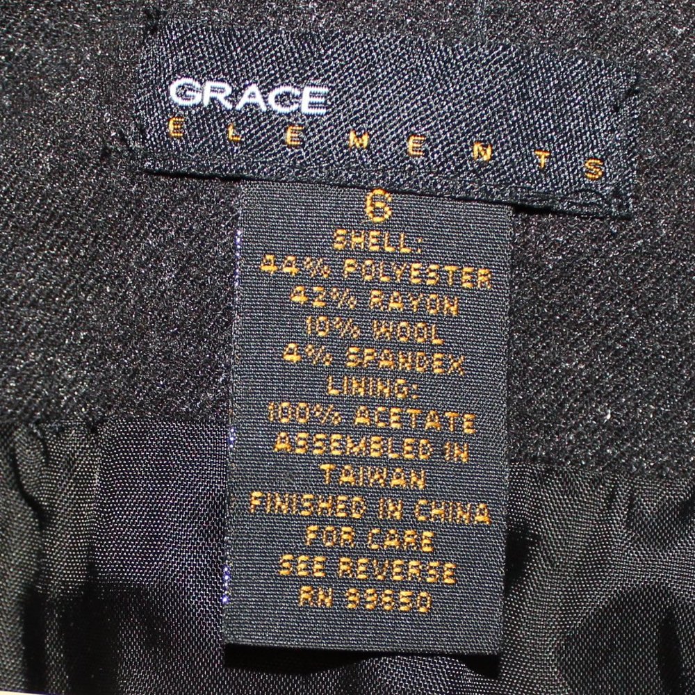 Grace Elements Sz 6 Snap Button Gray Wool Blazer - image 8